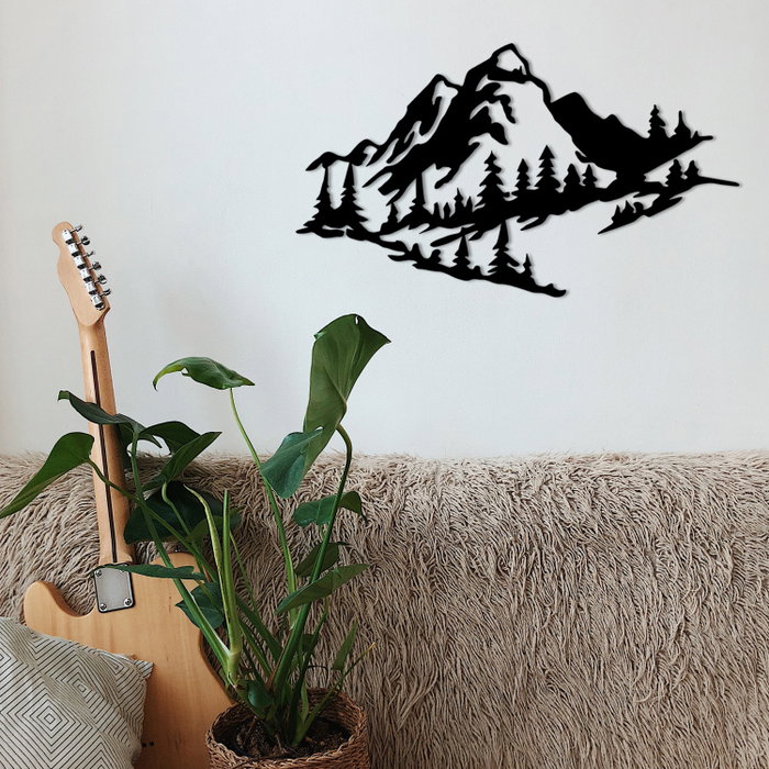 Wallity Mountain 2 Metal Wall Decor Negro